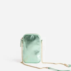 Eram Petite Maroquinerie^Sac métallisé pour téléphone portable VERT
