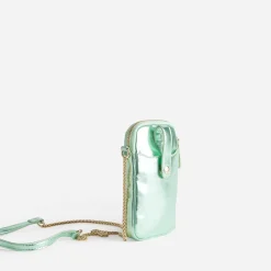 Eram Petite Maroquinerie^Sac métallisé pour téléphone portable VERT