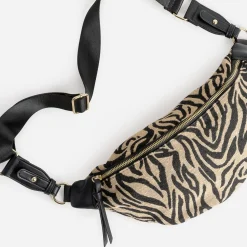 Texto Pochettes|Sacs Bananes & Bandoulières^Sac-banane beige foncé motif zèbre NOIR