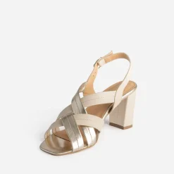Eram Sandales^Sandale à talon en cuir BEIGE