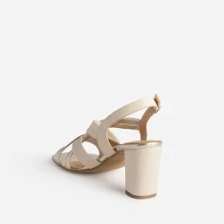 Eram Sandales^Sandale à talon en cuir BEIGE