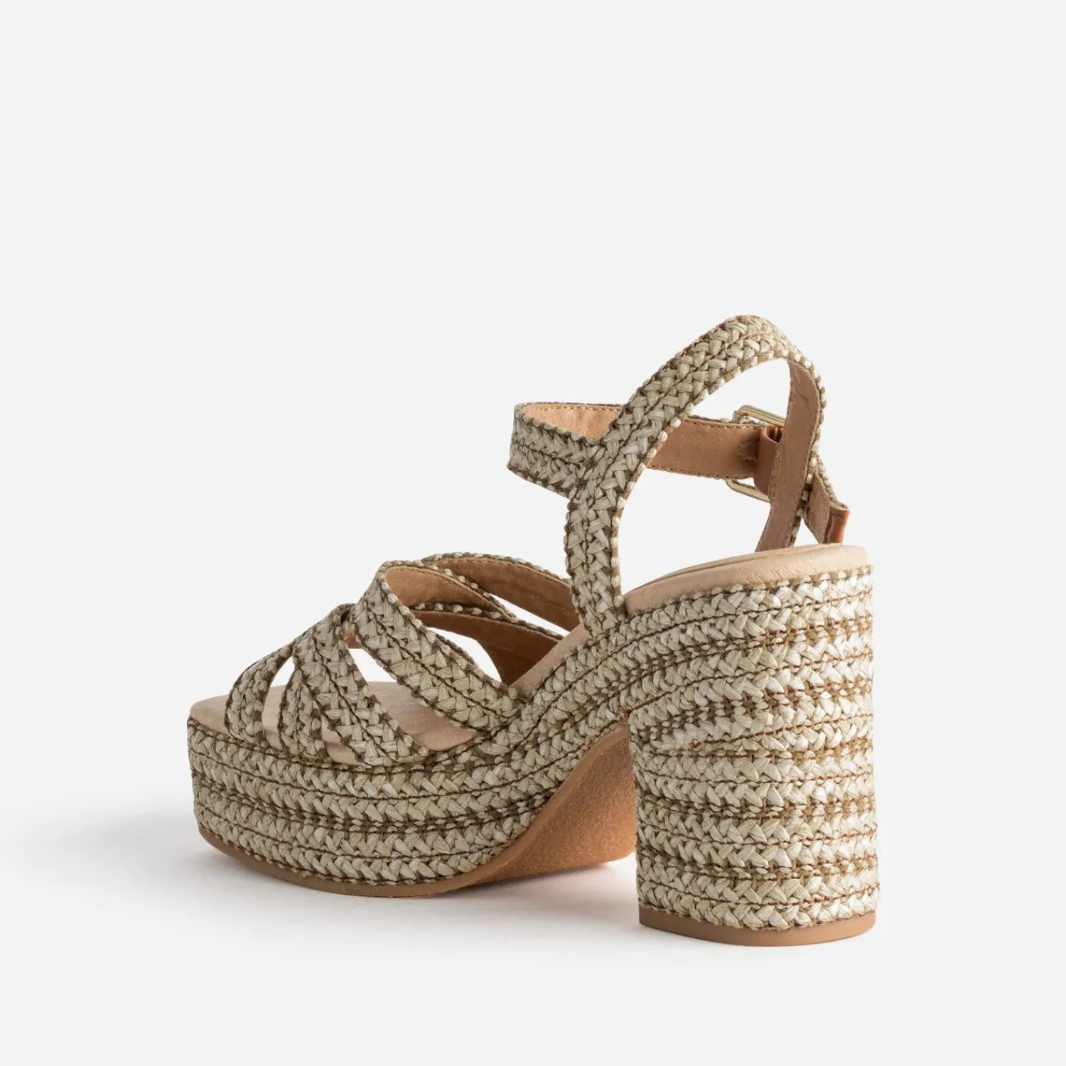 Texto Sandales^Sandale à talon effet raphia BEIGE