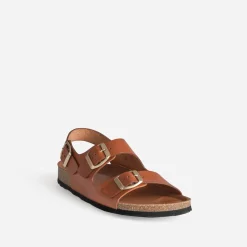 Eram Sandales^Sandale anatomique cognac cuir CAMEL