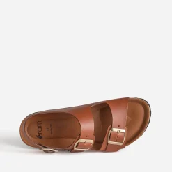 Eram Sandales^Sandale anatomique cognac cuir CAMEL
