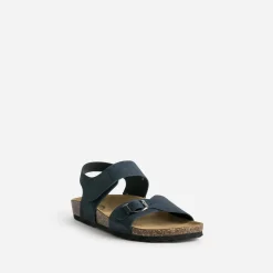 Buggy Sandales^Sandale anatomique en cuir bleu MARINE