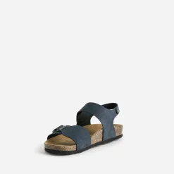 Buggy Sandales^Sandale anatomique en cuir bleu MARINE