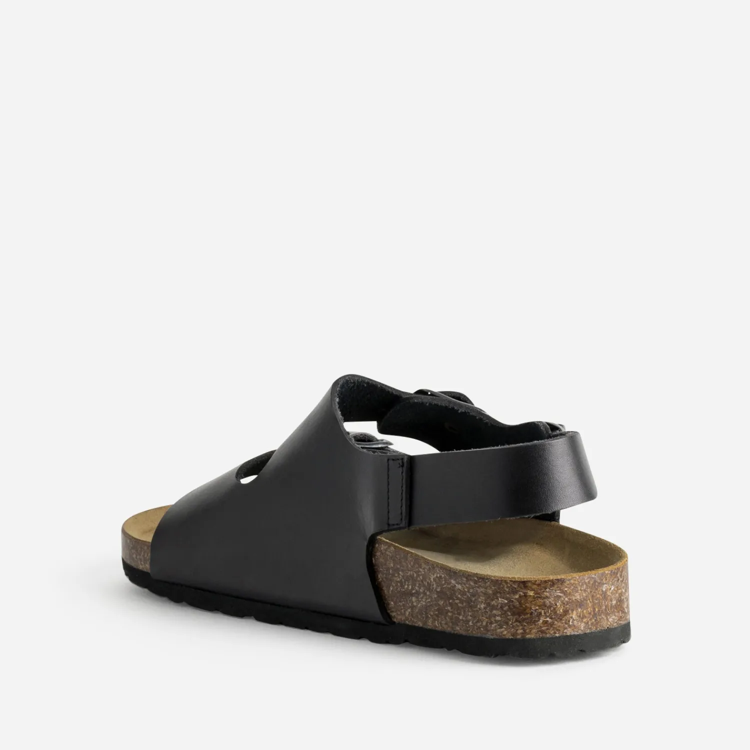 Eram Nu-Pieds/Sandales^Sandale anatomique e cuir NOIR