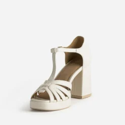 Eram Sandales^Sandale beige à talon OR