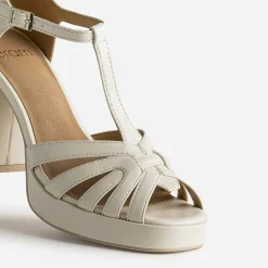 Eram Sandales^Sandale beige à talon OR