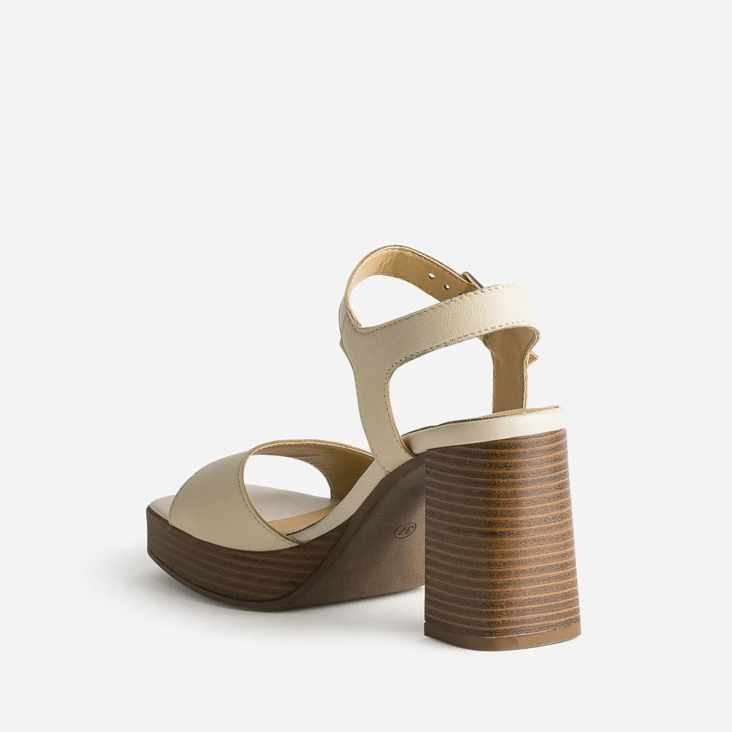Eram Sandales^Sandale en cuir à plateforme BEIGE