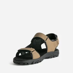 Eram Nu-Pieds/Sandales^Sandale beige foncé à scratchs MARRON