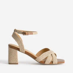 Eram Sandales^Sandale tressé à talon BEIGE