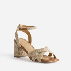 Eram Sandales^Sandale tressé à talon BEIGE