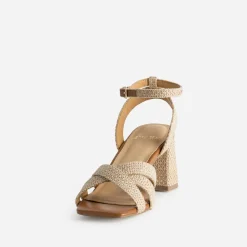 Eram Sandales^Sandale tressé à talon BEIGE
