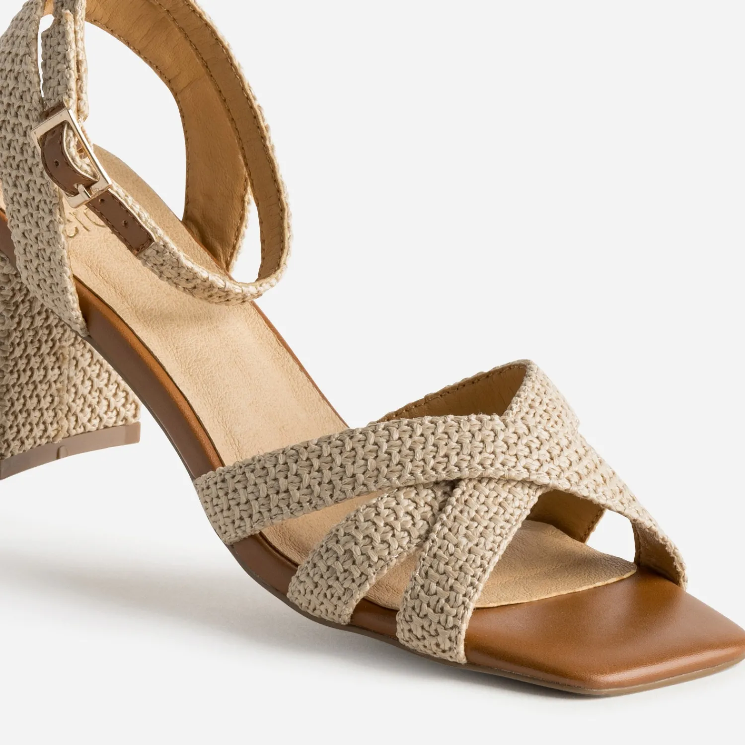 Eram Sandales^Sandale tressé à talon BEIGE