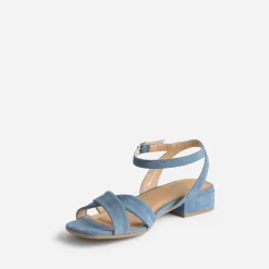 Eram Sandales^Sandale cuir velours BLEU