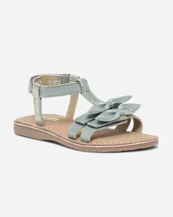 Eram Sandales^Sandale et argent en cuir velours avec nœuds BLEU