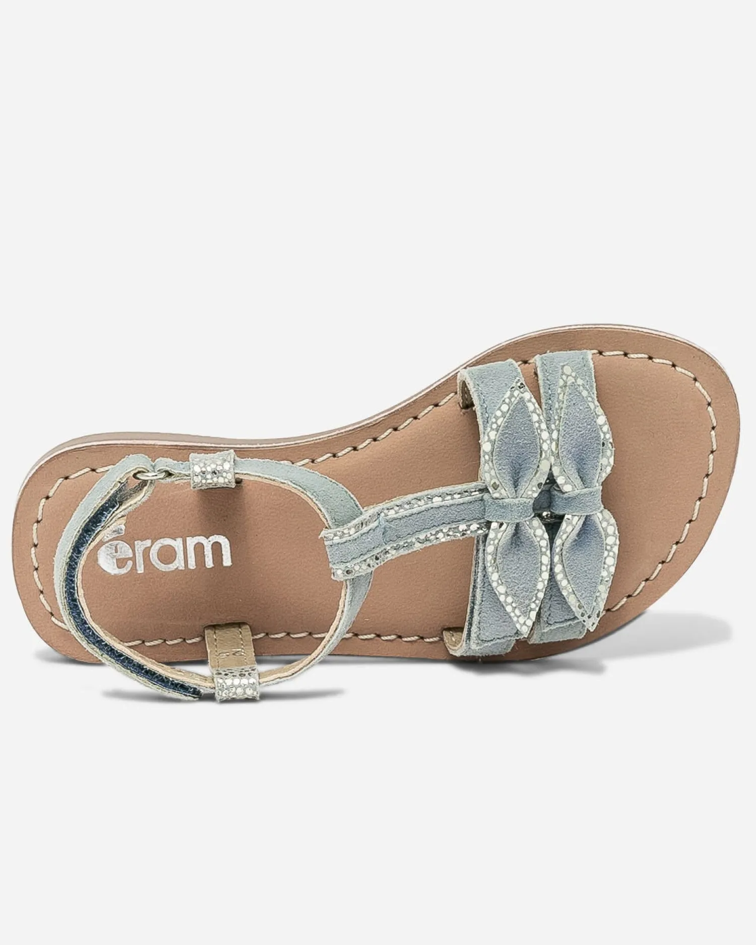 Eram Sandales^Sandale et argent en cuir velours avec nœuds BLEU
