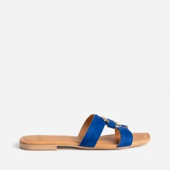 Eram Mules/Tongs|Sandales^Sandale roi cuir velours et anneau BLEU