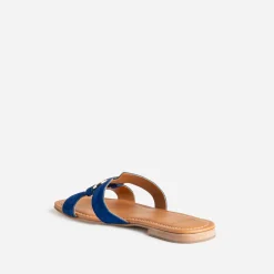 Eram Mules/Tongs|Sandales^Sandale roi cuir velours et anneau BLEU