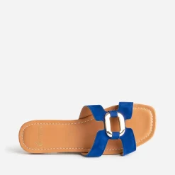 Eram Mules/Tongs|Sandales^Sandale roi cuir velours et anneau BLEU