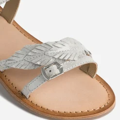 Buggy Sandales^Sandale ée en cuir velours avec plumes ARGENT