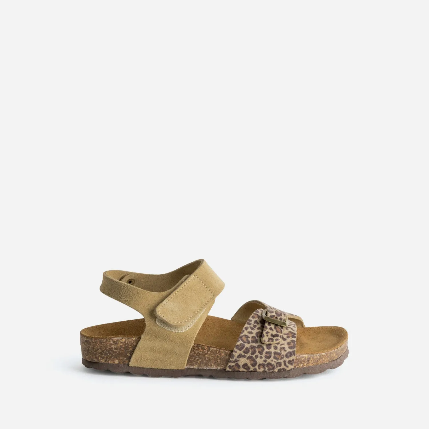 Buggy Sandales^Sandale beige cuir velours motif léopard MULTICOLORE