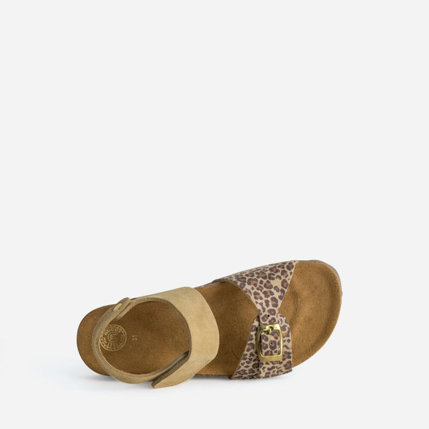 Buggy Sandales^Sandale beige cuir velours motif léopard MULTICOLORE