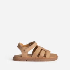 Buggy Sandales^Sandale cuir velours à scratchs BEIGE