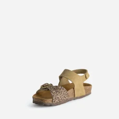 Buggy Sandales^Sandale beige cuir velours effet léopard MULTICOLORE