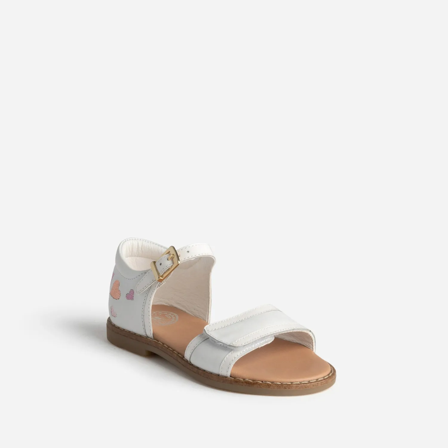 Buggy Sandales^Sandale he broderies cœurs BLANC