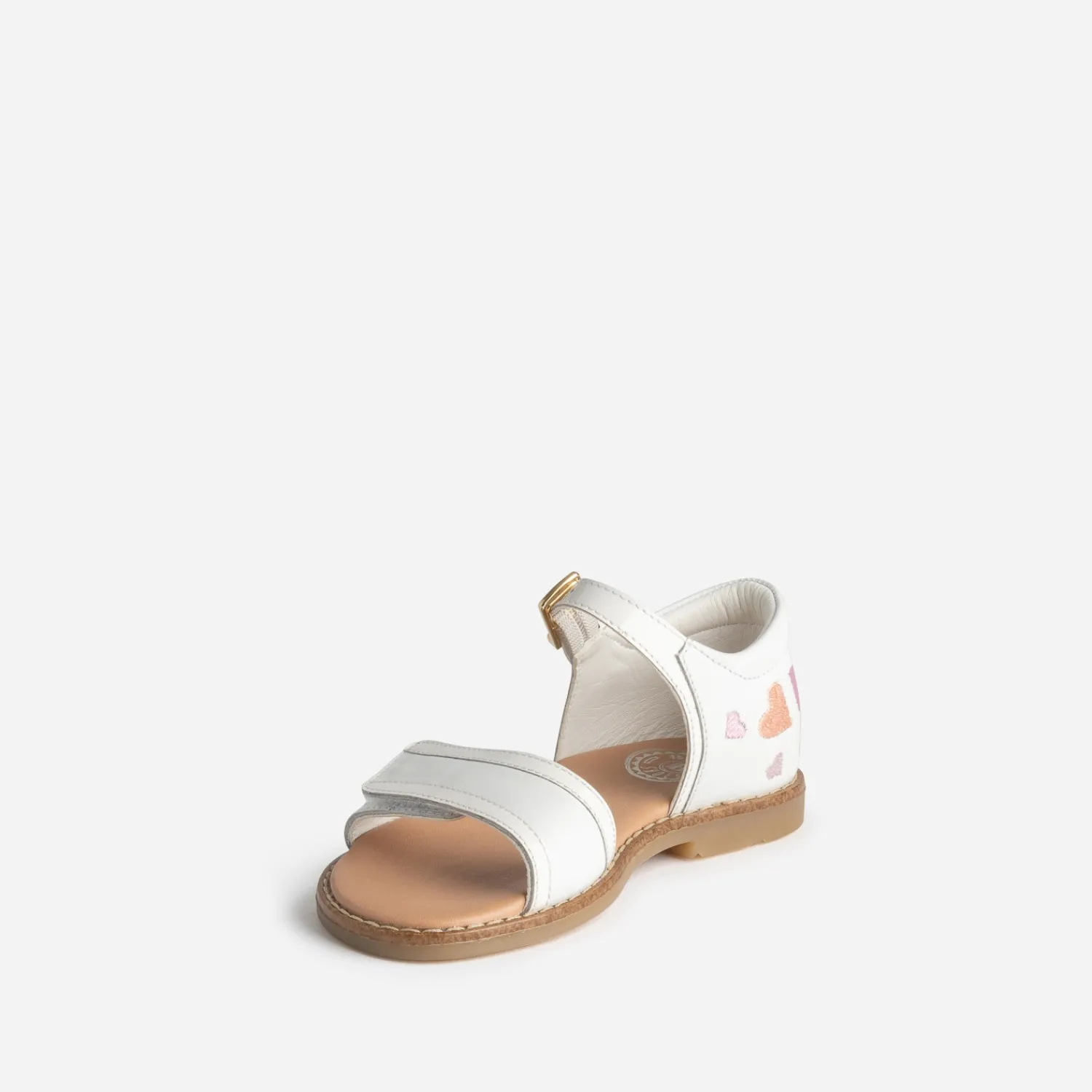 Buggy Sandales^Sandale he broderies cœurs BLANC