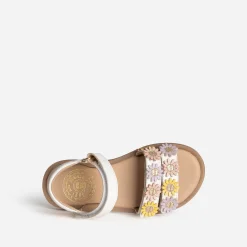 Buggy Sandales^Sandale he cuir détails fleurs BLANC
