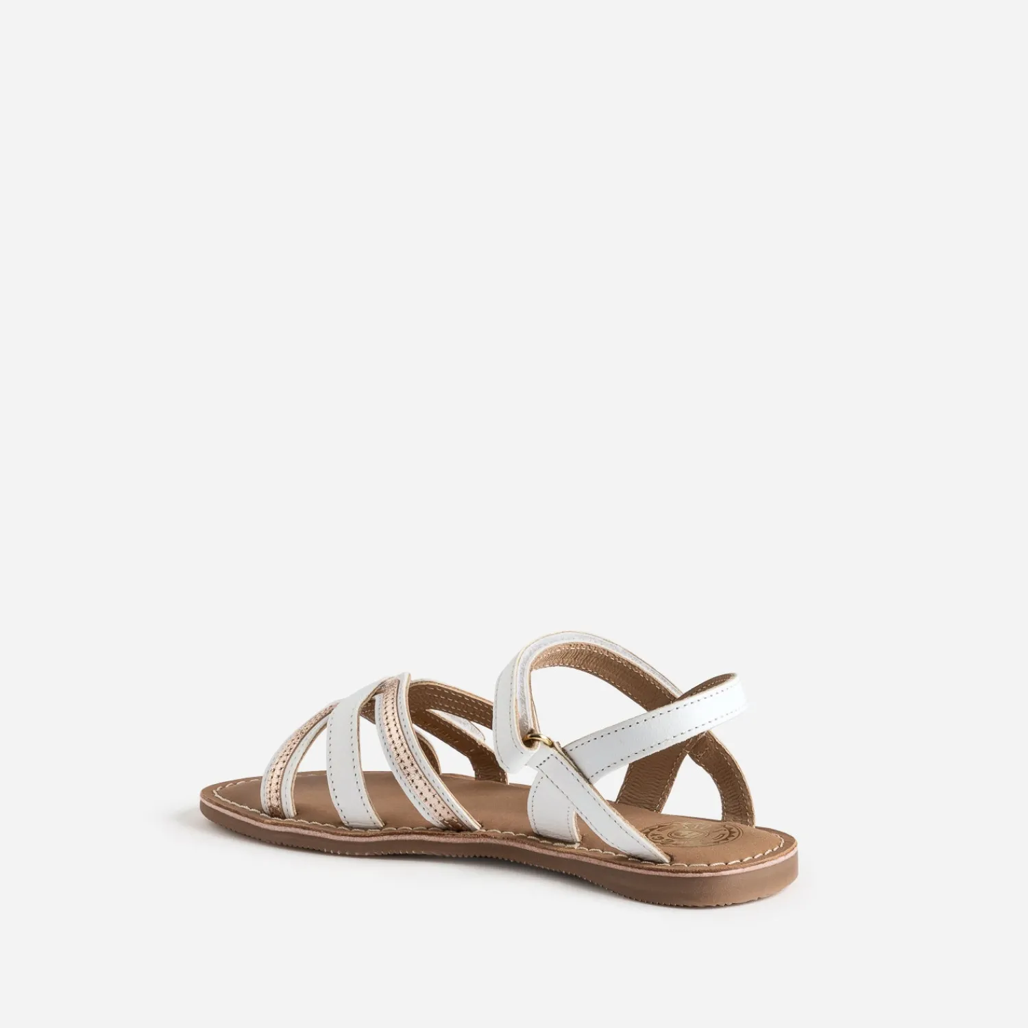 Buggy Sandales^Sandale he en cuir détails dorés BLANC