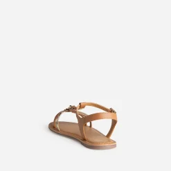 Buggy Sandales^Sandale cuir décor plumes CAMEL