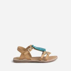 Buggy Sandales^Sandale en cuir avec pompons CAMEL