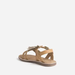 Buggy Sandales^Sandale en cuir avec pompons CAMEL