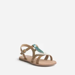 Buggy Sandales^Sandale en cuir avec brides-feuilles CAMEL