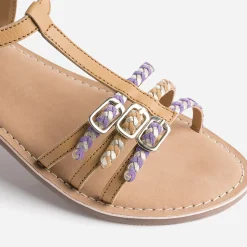 Buggy Sandales^Sandale en cuir brides tressées CAMEL