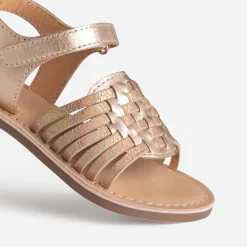 Buggy Sandales^Sandale cuivrée cuir avec tressage ROSE