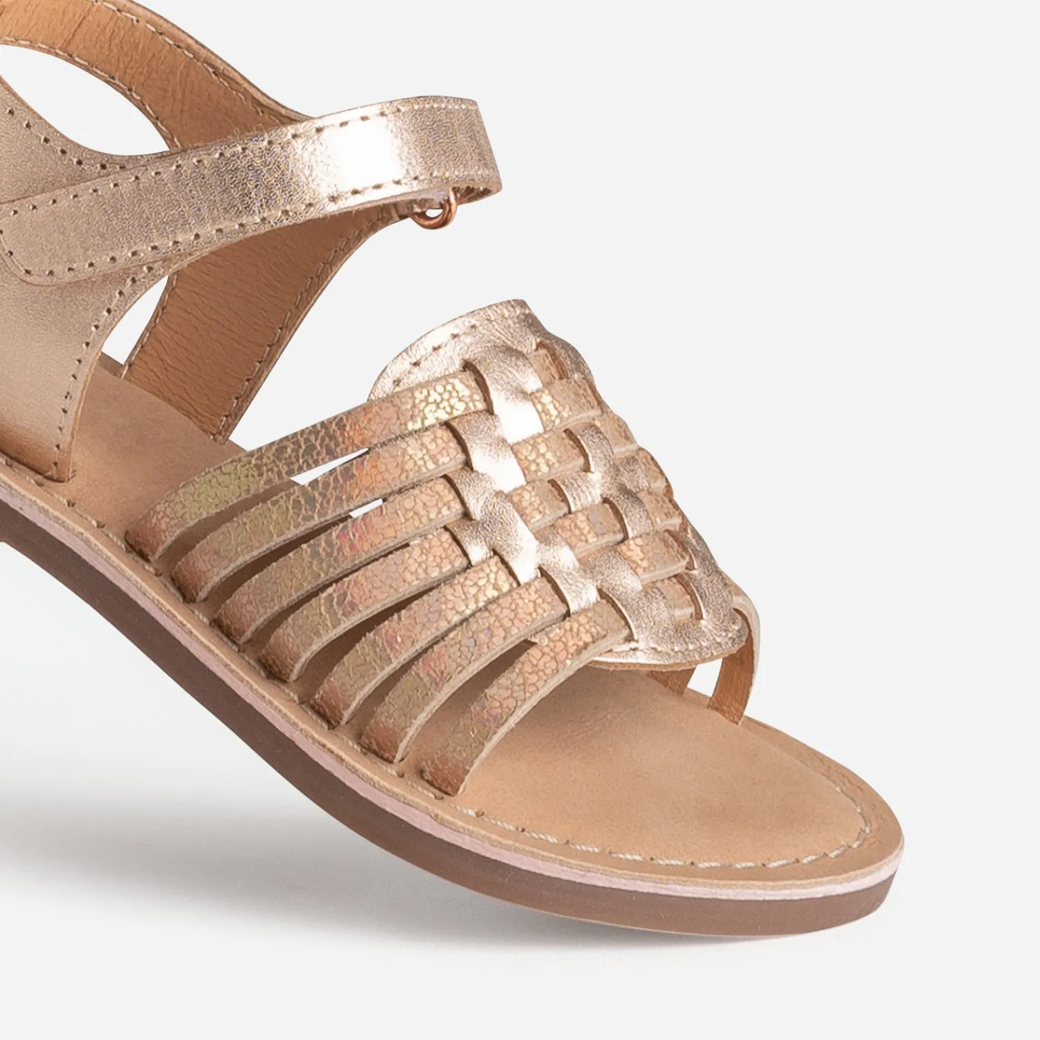 Buggy Sandales^Sandale cuivrée cuir avec tressage ROSE