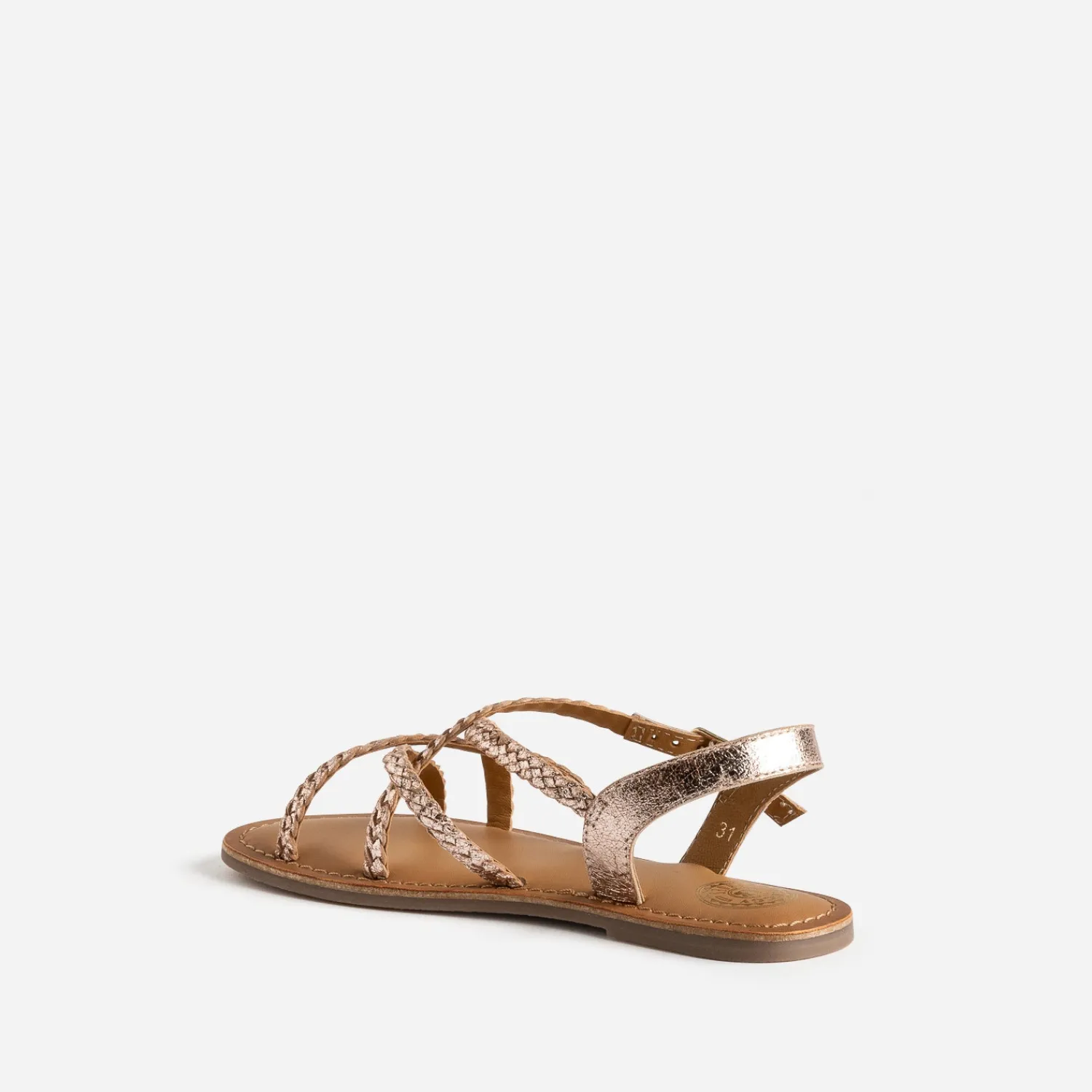 Buggy Sandales^Sandale cuivrée en cuir tressé ROSE