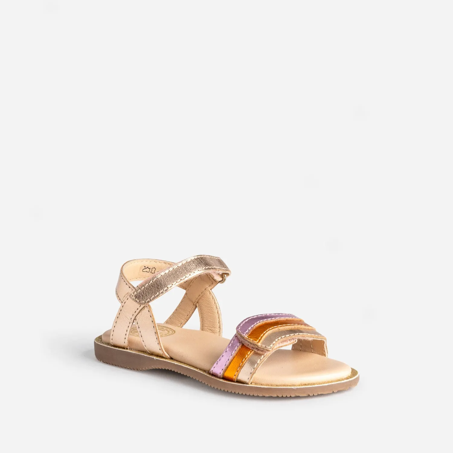Buggy Sandales^Sandale dorée cuir bride tricolore ORANGE