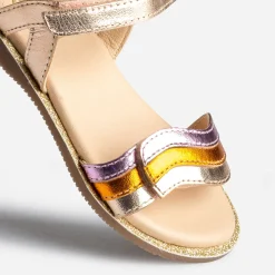 Buggy Sandales^Sandale dorée cuir bride tricolore ORANGE