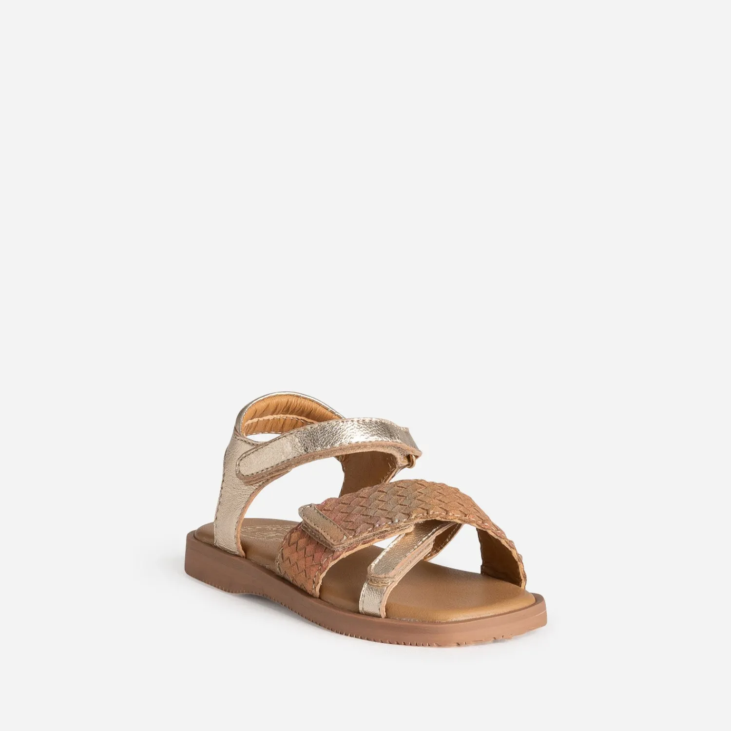 Buggy Sandales^Sandale dorée cuir bride tressée MULTICOLORE