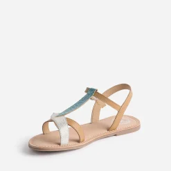 Buggy Sandales^Sandale dorée en cuir avec brides-feuilles CAMEL