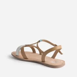 Buggy Sandales^Sandale dorée en cuir avec brides-feuilles CAMEL