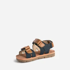 Buggy Sandales^Sandale marine, marron et orange en cuir BLEU