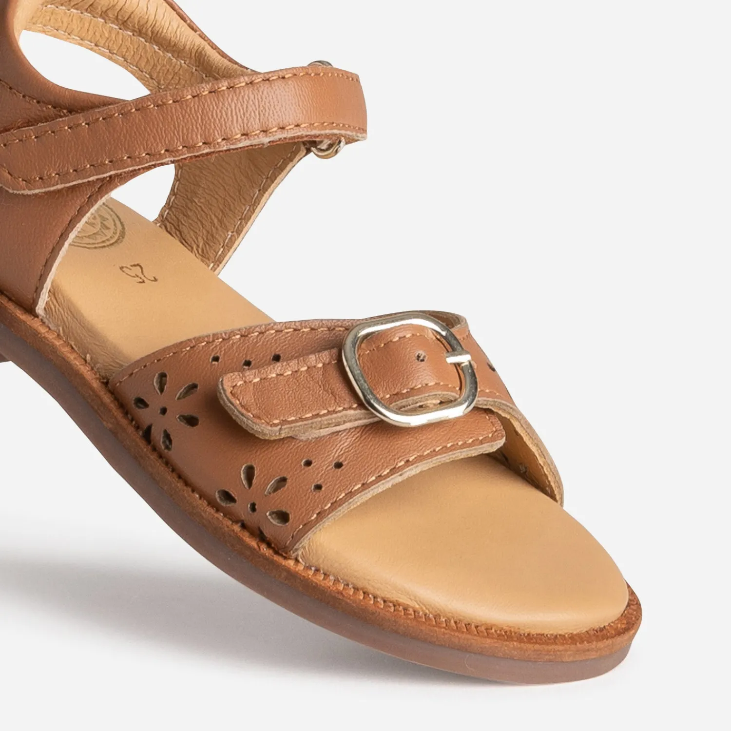Buggy Sandales^Sandale marron cuir ajouré CAMEL