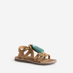 Buggy Sandales^Sandale marron cuir pampilles amovibles MARRON CLAIR